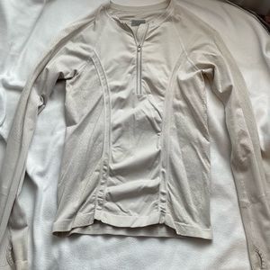 Athleta size medium white long sleeve tight sweatshirt